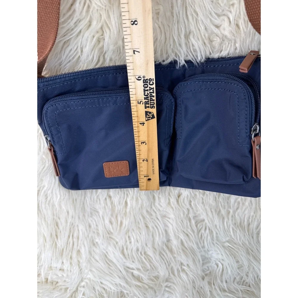 NWT The Sak Esperato Nylon Crossbody Bag Navy Blue Adjustable Strap Travel Beach
